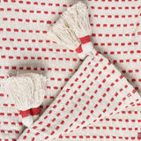 REDEARTH Herringbone Throw Blanket Tick & Dash