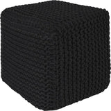 Hand Knitted Cable Pouf Ottoman