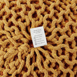 REDEARTH Hand Knitted Cable Pouf Ottoman Mustard