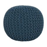 Hand Knitted Cable Pouf Ottoman