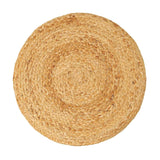 REDEARTH Jute Braided Pouf Ottoman Cylindrical Color Blocked Natural Ivory