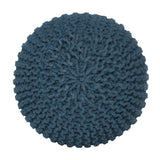 REDEARTH Hand Knitted Cable Pouf Ottoman Teal