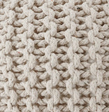 REDEARTH Hand Knitted Cable Pouf Ottoman Ivory