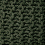 REDEARTH Hand Knitted Cable Pouf Ottoman Olive