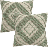 REDEARTH Tufted Boho Throw Pillow Covers Solitaire Lozenge
