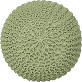 REDEARTH Hand Knitted Cable Pouf Ottoman Kiwi