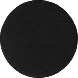 REDEARTH Jute Braided Pouf Ottoman Cylindrical Color Blocked Braided Black Natural