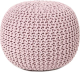 Hand Knitted Cable Pouf Ottoman