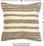 REDEARTH Tufted Boho Throw Pillow Covers Linear Obsession Natural