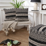 REDEARTH Tufted Boho Throw Pillow Covers Char Delineate Black
