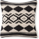REDEARTH Tufted Boho Throw Pillow Covers Concentric Diamonds Black