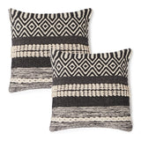 REDEARTH Tufted Boho Throw Pillow Covers Char Delineate Black