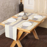 REDEARTH Table Runner-Ribbed Table Runner Woven Table Linen for Square, Round, Rectangle Dining Table, Coffee Table, Console, Dresser; 100% Cotton (14x72"; Dark Gray)