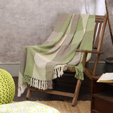 REDEARTH Classic Throw Blanket -Twill medium weight soft lap bed throw for sofa bed couch chairs loveseats car, living, indoor/ outdoor use 100% Cotton (50"x60"; Plaids Kiwi)