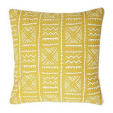 REDEARTH Printed Throw Pillow Cushion Covers-Woven Decorative Farmhouse Cases Set for Couch, Sofa, Bed, Chair, Dining, Patio, Outdoor, car; 100% Cotton (18x18; Tribal Sway Mustard) Pack of 2