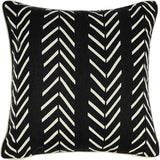 REDEARTH Printed Throw Pillow Cushion Covers-Woven Decorative Farmhouse Cases set for couch, sofa, bed, farmhouse, chair, dining, patio, outdoor, car; 100% Cotton (18x18"; Black) Pack of 4