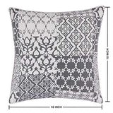 REDEARTH Printed Throw Pillow Cushion Covers-Woven Decorative Farmhouse Cases Set for Couch, Sofa, Bed, Chair, Dining, Patio, Outdoor, car; 100% Cotton (18x18; Charcoal) Pack of 2