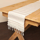 REDEARTH Table Runner-Hand Woven Exquisite Artisan Made Boho Decorative Table runner for Dining Table, Coffee Table, Console, Dresser; 100% Cotton (14x72