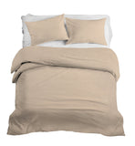 REDEARTH Jersey Knit Cotton Duvet Cover Set -with 2 Pillow Shams in Super Soft Easy Care Heather Fabric, Zipper Closure, Pure Cotton