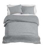 REDEARTH Jersey Knit Cotton Duvet Cover Set -with 2 Pillow Shams in Super Soft Easy Care Heather Fabric, Zipper Closure, Pure Cotton (Duvet Cover Set King, Gray Melange) Set of 3