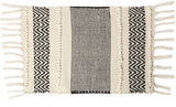 REDEARTH Placemats-Hand Woven Exquisite Artisan Made Table Linen for Dining Table, Coffee Table, Console, Dresser; 100% Cotton (14x20; Black) Set of 4