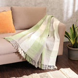 REDEARTH Classic Throw Blanket -Twill medium weight soft lap bed throw for sofa bed couch chairs loveseats car, living, indoor/ outdoor use 100% Cotton (50x60"; Plaids Kiwi)