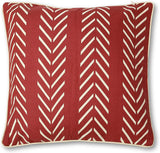 REDEARTH Printed Throw Pillow Cushion Covers-Woven Decorative Farmhouse Cases set for couch, sofa, bed, farmhouse, chair, dining, patio, outdoor, car; 100% Cotton (18x18"; Deep Red) Pack of 4