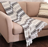 REDEARTH Classic Throw Blanket -Jacquard medium weight soft lap blanket for sofa bed couch chairs loveseats car, living, indoor/ outdoor use 100% Cotton (50x60