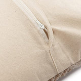REDEARTH Textured Throw Pillow Cushion Covers-Hand Woven Tufted Decorative Farmhouse Cases set for couch, sofa, bed, chair, dining, patio, outdoor; 100% Cotton (18x18"; Natural) Pack of 2