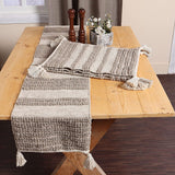 REDEARTH Table Runner-Hand Woven Exquisite Artisan Made Boho Decorative Placemats for Dining Table, Coffee Table, Console, Dresser; 100% Cotton (14x72; Taupe)