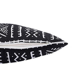 REDEARTH Printed Throw Pillow Cushion Covers-Woven Decorative Farmhouse Cases Set for Couch, Sofa, Bed, Chair, Dining, Patio, Outdoor, car; 100% Cotton (18x18; Black) Pack of 2