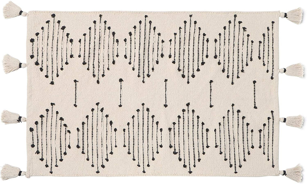 REDEARTH Area Rug - Hand Woven Exquisite 100% Cotton Artisan Made Area Rug, Reverisble, Eco Friendly, Boho, Rustic; (2'x3'; Natural)