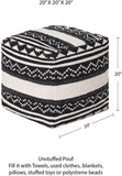 UNSTUFFED Pouf Ottoman Cover - REDEARTH Textured Storage Cube Bean Bag Poof Pouffe Accent Chair Seat Footrest for Living Room, Bedroom, Patio, Gym; 100% Cotton (20"X20"X20", Natural)…
