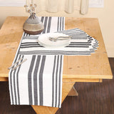 REDEARTH Table Runner-Ribbed Table Runner Woven Table Linen for Square, Round, Rectangle Dining Table, Coffee Table, Console, Dresser; 100% Cotton (14x72"; Black)