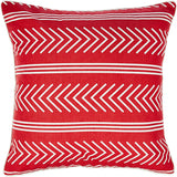REDEARTH Printed Throw Pillow Cushion Covers-Woven Decorative Farmhouse Cases Set for Couch, Sofa, Bed, Farmhouse, Chair, Dining, Patio, Outdoor, car; 100% Cotton (18x18; Red) Pack of 2