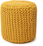 Cylindrical Hand Knitted Pouf