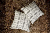 REDEARTH Printed Throw Pillow Cushion Covers-Woven Decorative Farmhouse Cases Set for Couch, Sofa, Bed, Chair, Dining, Patio, Outdoor, car; 100% Cotton (18x18; Ivory) Pack of 2