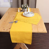 REDEARTH Table Runner-Solid Ribbed Woven Table Linen for Square, Round, Rectangle Dining Table, Coffee Table, Console, Dresser; 100% Cotton (14x72"; Mustard)