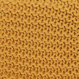 REDEARTH Cube Pouf Ottoman -Hand Knitted Cable Boho Poof, Artisan Made Square Pouffe Seat, Home Decor for Living Room, Bedroom, Nursery, kidsroom, Indoor Patio, Gym; 100% Cotton (16x16x16; Mustard)