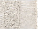REDEARTH Macrame Table Runner-Hand Woven Exquisite Artisan Made Boho Decorative Table Runners for Dining Table, Coffee Table, Console, Dresser; 100% Cotton (14x86; Natural)