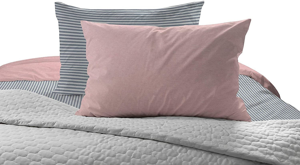 REDEARTH Jersey Knit Cotton Duvet Cover Set -with 2 Pillow Shams in Super Soft Easy Care Heather Fabric, Zipper Closure, Pure Cotton