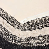 UNSTUFFED Pouf Ottoman Cover - REDEARTH Textured Storage Cube Bean Bag Poof Pouffe Accent Chair Seat Footrest For Living Room, Bedroom, Nursery, Kidsroom;100% Cotton(20"X20"X20", Char Delineate Black)