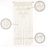 REDEARTH Macrame Woven Wall Hanging -Boho Chic Art Décor for Home Apartment Bedroom Living Room Gallery; 100% Cotton (14x28", Natural)