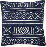 REDEARTH Printed Throw Pillow Cushion Covers-Woven Decorative Farmhouse Cases Set for Couch, Sofa, Bed, Chair, Dining, Patio, Outdoor, car; 100% Cotton (18x18; Mud Cloth Indigo) Pack of 2