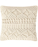 REDEARTH Textured Throw Pillow Cushion Covers-Woven Tufted Decorative Farmhouse Cases Set for Couch, Sofa, Bed, Chair, Dining, Patio, Outdoor; 100% Cotton (18"x18", Natural) Pack of 2