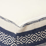 UNSTUFFED Pouf Ottoman Cover - REDEARTH Textured Storage Cube Bean Bag Poof Pouffe Accent Chair Seat Footrest For Living Room, Bedroom, Patio, Gym; 100% Cotton (20"X20"X20", Indigo Impressions)