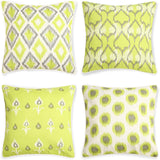 REDEARTH Printed Throw Pillow Cushion Covers-Woven Decorative Farmhouse Cases set for couch, sofa, bed, chair, dining, patio, outdoor, car; 100% Cotton (Ikat Trail Kiwi, 18