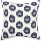 REDEARTH Printed Throw Pillow Cushion Covers-Woven Decorative Farmhouse Cases set for couch, sofa, bed, chair, dining, patio, outdoor, car; 100% Cotton(Ikat Trail Navy, 18"X18") Pack of 4