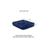 REDEARTH Velvet Floor Pillows-Premium Rayon Cotton Velvet washable plush extra soft square seat cushion with handle for dining, patio, office, outdoor, hardwood floor (22x22x4"; Nautical) Single Pack