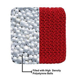 REDEARTH Cube Hand Knitted Pouf - Foot Stool Ottoman - Decorative Cord Boho Pouffe - Square Poof Accent Beanbag Chair Footstool For Kids, Living Room, Bedroom, Nursery, Patio, Lounge16x16x16; Red
